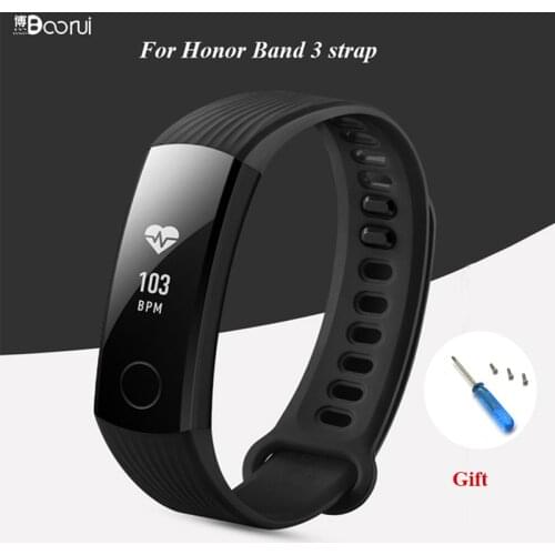 BOORUI for Huawei Honor band 3 strap colorful silicone strap for honor band 3 smart watches bracelet Accessories