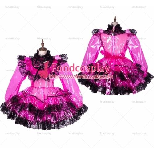Clear PVC Sissy maid lockable dress TPU Uniform Tailor-made[G1764]