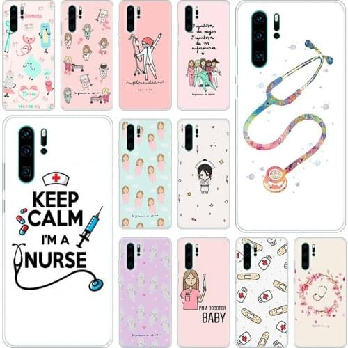 Hot Nurse Medical Medicine Silicone Phone Case for Huawei P50 P40 Pro P30 Lite P20 Pro P8 Lite 2017 P Smart Z 2020 2021 Cover