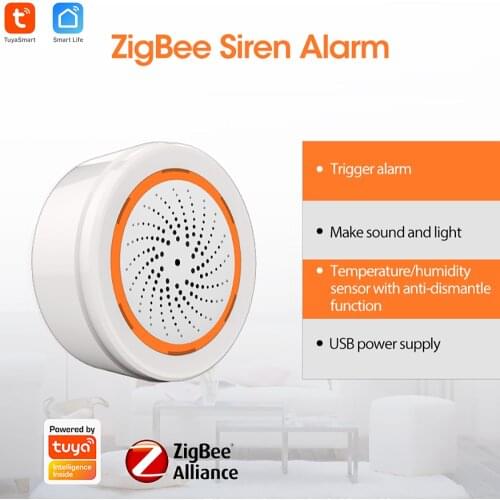 Tuya Zigbee Alarm Sensor System with Temperature and Humidity Sensor, House Security, Smart Life APP ,Works with Tuya Zigbee Hub