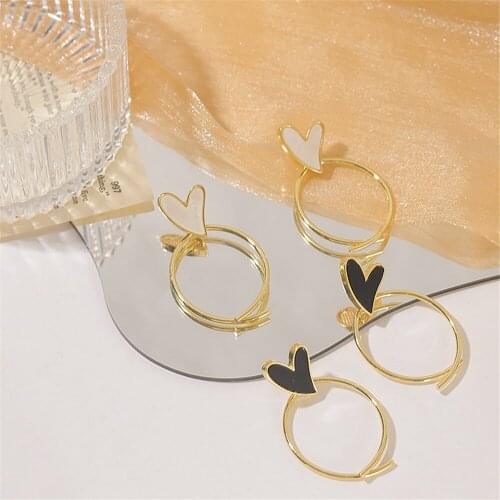 Fashion Women Cross Hearts Earring Contracted Temperament Geometric Heart-shaped Earrings Accessories