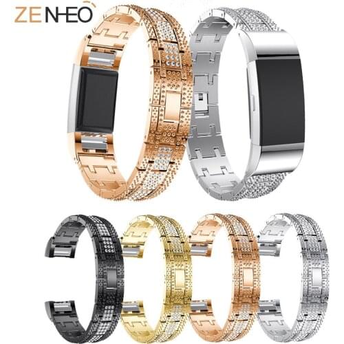 Stylish Womens Bracelet For Fitbit Charge 2 Smart Watch Metal Bracelet For Fitbit Charge 2 Smart Bracelet Replacement straps