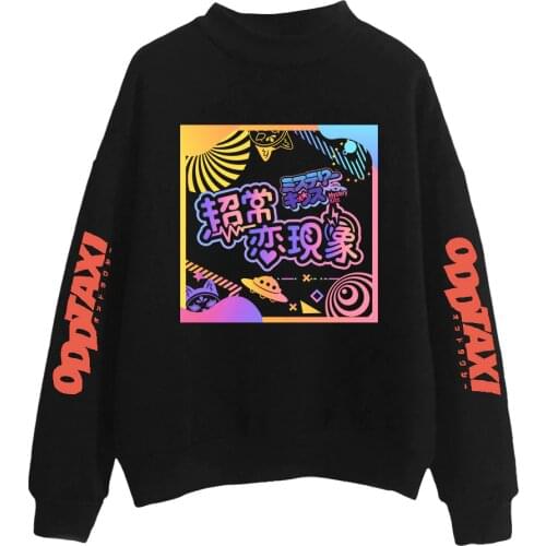 Odd Taxi Anime Fashion Turtleneck Sweatshirts Women Men Long Sleeve Sweatshirts Hot Sale Casual Pullover Clothes