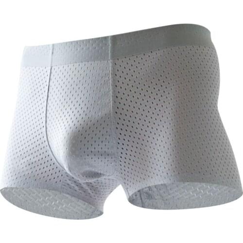 Brand Underwear Boxer Men Breathable Mesh Mens Boxers Male Underpants Sexy Gay penis pouch Panties Mens Trunks Pant