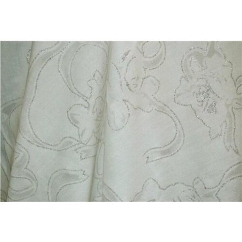 High-grade imported/white light silk burnt-out hollow-out terylene fabric/short sleeve shirt skirt dress / 1 m