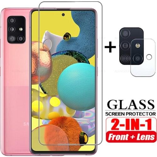 2in1 Tempered Glass For Samsung Galaxy A51 A71 A02S A21S Camera Screen Protective A50 A70 Glass for Samsung Galaxy S21 S21Ultra