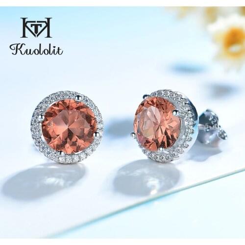 Kuololit Zultanite Gemstone Stud Earrings for Women Solid 925 Sterling Silver Color Change Diaspore Special Stone Fine Jewelry