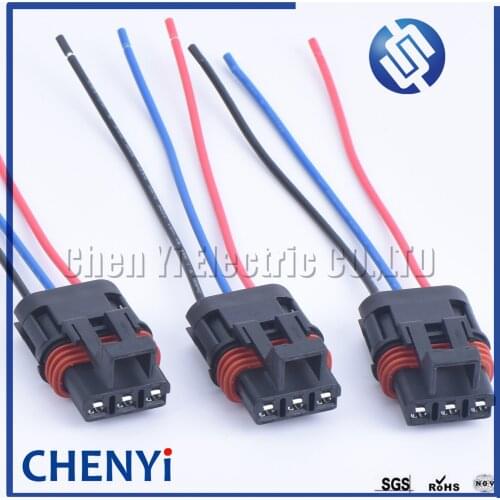 1 set Delphi 3 pin female 280 Series Sealed plastic wiring harness auto connector 12040977 for Polaris With 17cm harness