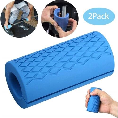 1 Pair Dumbbell Barbell Grip Bar Pad Handles Silicone Anti-slip Protect Pull Up Weightlifting Kettlebell Fat Grips Gym Support