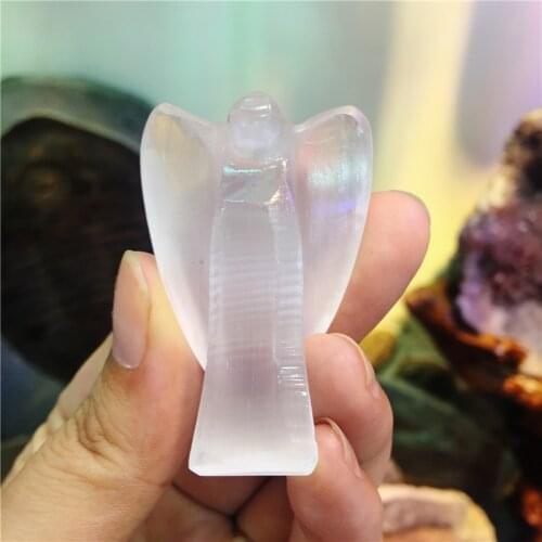 1pcs rock selenite cute angel crystal Himalayan white stone cream gem crystal reiki healing