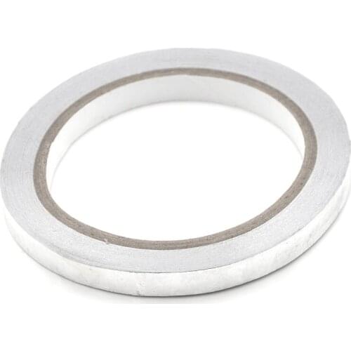 10mm Aluminium Foil Adhesive Sealing Duct Tape Heat Resist High Temperature Resistant Foil Single Side Adhesive Tape Silver 20m