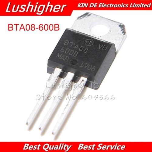 10PCS BTA08-600B TO-220 BTA08-600 TO220 BTA08 8A 600V New Original
