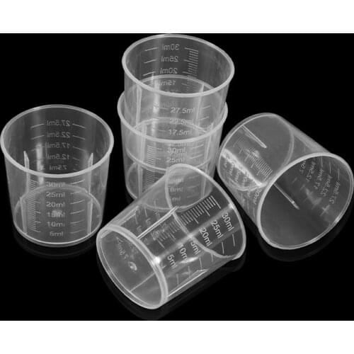 20pcs 30ml Clear Disposable Measuring Cup Kit Epoxy Resin Silicone Mold Plastic Measure Cups For DIY Jewelry Making Supplies