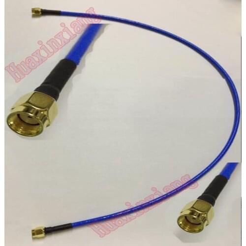 20PCS/Lot RP-SMA Male To RP SMA Male RG402 Extension Coaxial Cable Connector Blue 15CM/20CM/50CM