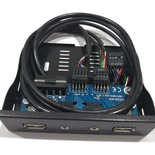 2021 NEW 3.5'' 2-USB 2.0 Port HUB HD Audio Output Floppy Drive Expansion Front Panel Digital Mobile Rack Expanding for Your PC