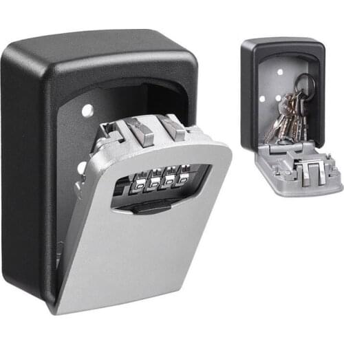 4 Digit Combination Key Lock Box Wall Mounted Key Safe Box Storage Case Organizer