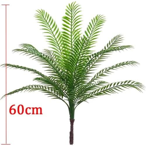 60cm 16 Heads Tropical Artificial Palm Plants Large Monstera Tree Leaves Fake Cycas Tree Plastic Palm Foliage for Home Garden