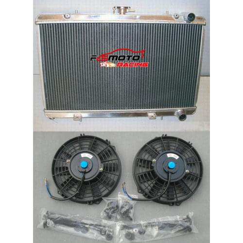 52MM Aluminum Universal Radiator + Fan For Fit Nissan 200SX S13 CA18DET 1.8 Turbo 1988-1994 Manual 89 90 91 92 93