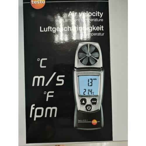 Testo 410-1 Practical Pocket Size 30mm Vane Anemometer 0560 4101 Measurement Of Air Velocity At Ventilation Grilles (Air Outlets