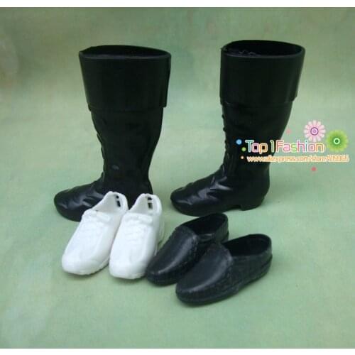 Free shpping 3pairs /lot shoes for 1/6 doll Shoes for barbie doll boy friend male ken doll