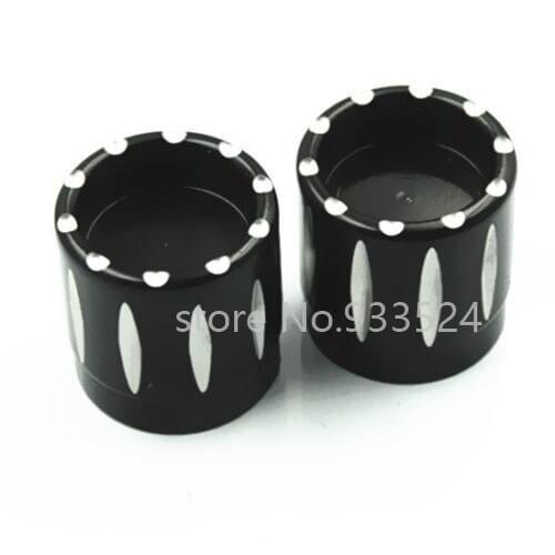 Black CNC Groove Front Axle Cap Nut Cover For Harley Dyna V-Rod Electra Glide Road Glide Road King Softail Sportster 883 1200