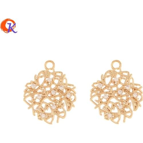 Cordial Design 50Pcs 17*21MM Jewelry Accessories/Hand Made/Irregular Shape/DIY Pendant For Necklace/Earring Findings/CZ Charms