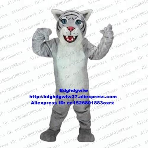 Long Fur White Tiger Mascot Costume Adult Cartoon Character Outfit Suit Costume Dressed As Mascot Festival Celebration zx2747