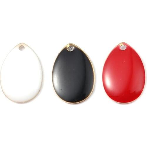 DoreenBeads Fashion Copper Enamelled Sequins Pendant Charms Drop Brass Colorful Jewelry DIY Findings Charms 14mm x 10mm, 10 PCs