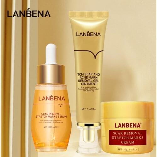 LANBENA Acne Scar Removal Gel Stretch Mark Repair Cream Pigmentation Skin Repair Serum Scar Spots Acne Smooths Face Skin Care