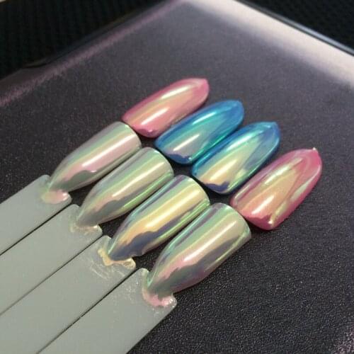 HOT COMBO! 4 Jars 0.2g Aurora Neon Pigment Mermaid Powder Chameleon Powder Chrome Rainbow Dust Nail Art Manicure Super Shiny