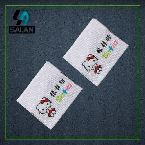 Customized center fold Woven labels for Garment Shirt Shoes Bags fabric Clothing Labels Embroidered sewing Tags free shipping