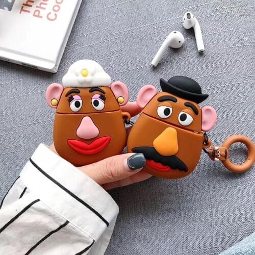 Cartoon Toy Story Potato Couple Airpods1/2 Generation Apple Wireless Earphone Silicone Case Anti-drop Earphone Shell