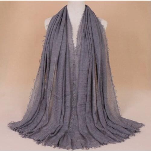 KL276 New Arrival Vintage Tassel Scarf Turban Women Jersey Scarves Soft Long Shawl Muslim Islamic Hijab 190*100cm