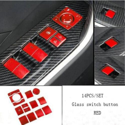 Gear button Glass lift switch button Air conditioning button Decorative metal sticker For Toyota RAV4 XA50 2019 2020