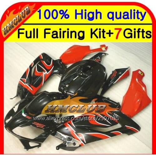 Body Orange For Aprilia RS125 06-11 06 07 08 09 10 11 6HM64 RS 125 RSV125 Orange blk RS4 125 2006 2008 2009 2010 2011 Fairing