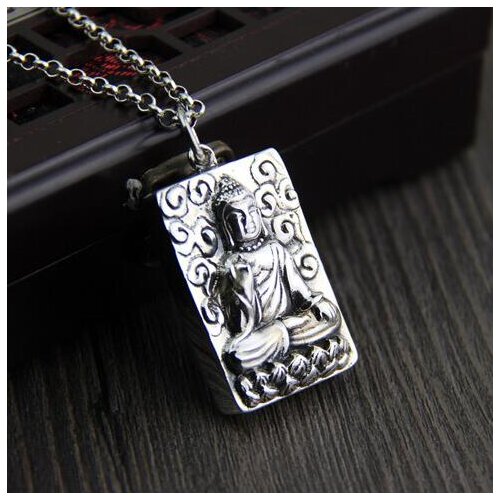 Handmade 925 silver Sakyamuni Buddha Statue pendant tibetan buddha pendant Buddhist Buddha Statue Amulet Pendant