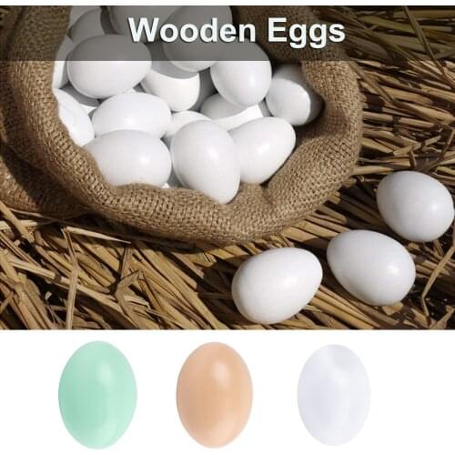Hot Sell Fake Eggs Simulation Wooden Chicken Duck Geese Dummy Painted Egg Children Educational Toys Artificial Food Easter toy