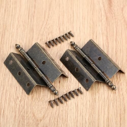 2 Pcs 88*55*51mm Antique Bronze Cabinet Door Luggage Crown Hinge Vintage Jewelry Wooden Box Hinges Fittings Furniture Furniture