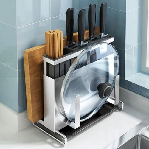 Wall-Mounted 304 Stainless Steel Kitchen Chopstick Cage Knife holder Integrated Kitchen Shelf Storage Rack