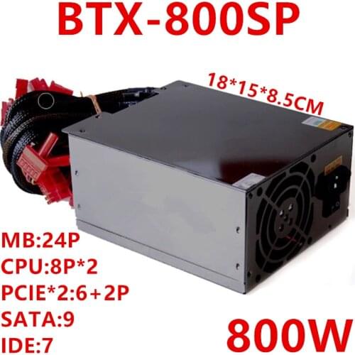 New PSU For Great Wall IPC Dual CPU 8Pin Power Supply 800W Power Supply BTX-800SP