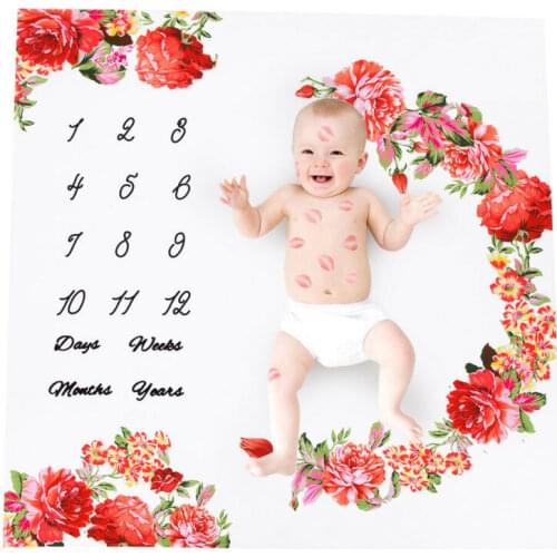Cute New Newborn Baby Girls Boy Blanket Milestone Photography Photo Props Cloth