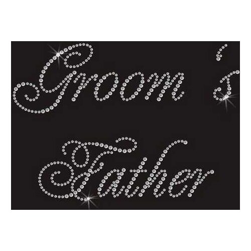 2pc/lot GROOMS FATHER Rhinestone Crystal Iron On Design Transfer rhinestones fix hot fix rhinestone motif transfer on design