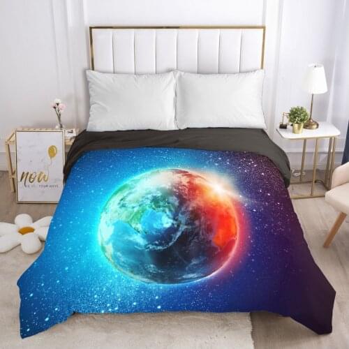 Galaxy Duvet cover Quilt/Blanket/Comfortable Case Double King Bedding 240*220 240x260 Black for Home sky blue