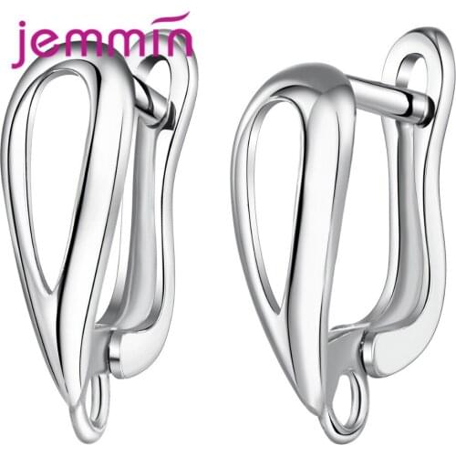 Simple Smooth Earring Clasp for Women Supplier DIY Making High-End 925 Sterling Silver Hollow Jewelry Accessories