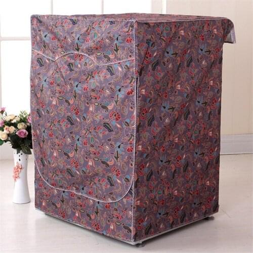Front Loading Washing Machine Dust Cover Dustcoat Waterproof Sunscreen Washer Dryer Overall Cover Silver Polyester Durable Cover