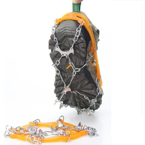Walk Traction Ice Cleat Spikes Crampons 18 Spikes Stainless Steel Spikes Durable Silicone,Boots for Hiking On Ice Snow Moutain