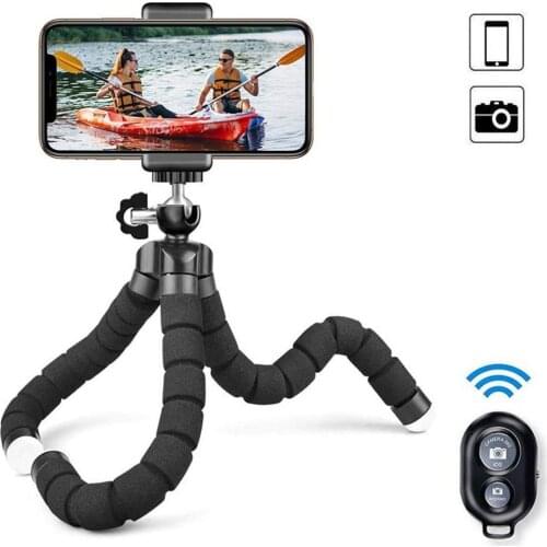 Camera Phone Tripod Portable Adjustable Stand Mount Holder Clip Bluetooth-compatible Remote Control For Cellphone Mobile Phone