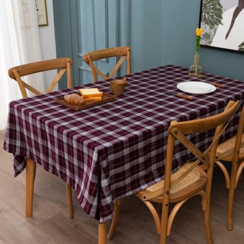 Tablecloth Rectangle Dustproof Table Cover Scottish Plaid Fabric Nordic Household Rectangular Banquet Printed Party coffee table