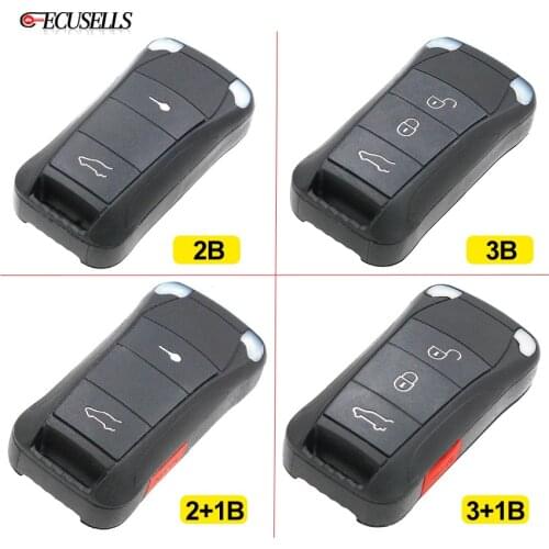 2/2+1/3/3+1 Buttons Folding Flip Remote Key Shell Case Smart Car Key Housing for Porsche Cayenne 2004 - 2011 HU66 Uncut Blade