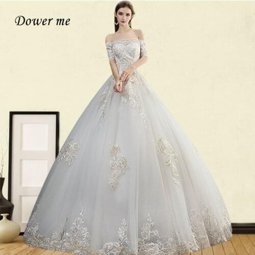 Appliques Formal Bridal Gowns GR728 Off The Shoulder Wedding Dress Lace Embroidery Vestido De Novia Plus Size Wedding Dresses